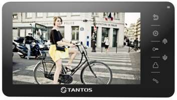 Видеодомофон Tantos Amelie (Black) HD TFT LCD 7", работающий с форматами видеосигнала AHD/CVI/TVI с разрешением 1080p/720p или CVBS (PAL/NTSC)