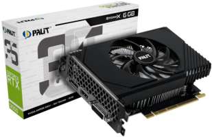 PCI-E Palit GeForce RTX 3050 StormX (NE63050018JE-1070F) 6GB GDDR6 96bit 8nm 1042/14000MHz DVI/HDMI/DP