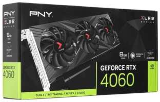 Видеокарта PCI-E PNY GeForce RTX 4060 XLR8 Gaming VERTO EPIC-X RGB Triple Fan (VCG40608TFXXPB1) 8GB GDDR6 128bit 5nm 1830/17000MHz HDMI/3*DP