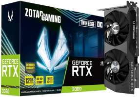 PCI-E Zotac GeForce RTX 3060 Twin Edge OC (ZT-A30600H-10M) 12GB GDDR6 192bit 8nm 1320/15000MHz HDMI/3*DP OEM