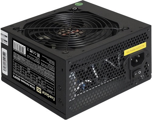 Блок питания ATX Exegate 400NPX EX224732RUS 400W, black, 12cm fan, 24p+4p, 6/8p PCI-E, 3*SATA, 2*IDE, FDD