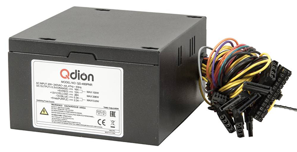 Блок питания ATX Qdion QD-450PNR 80+ 450W, active PFC, вентилятор 120mm