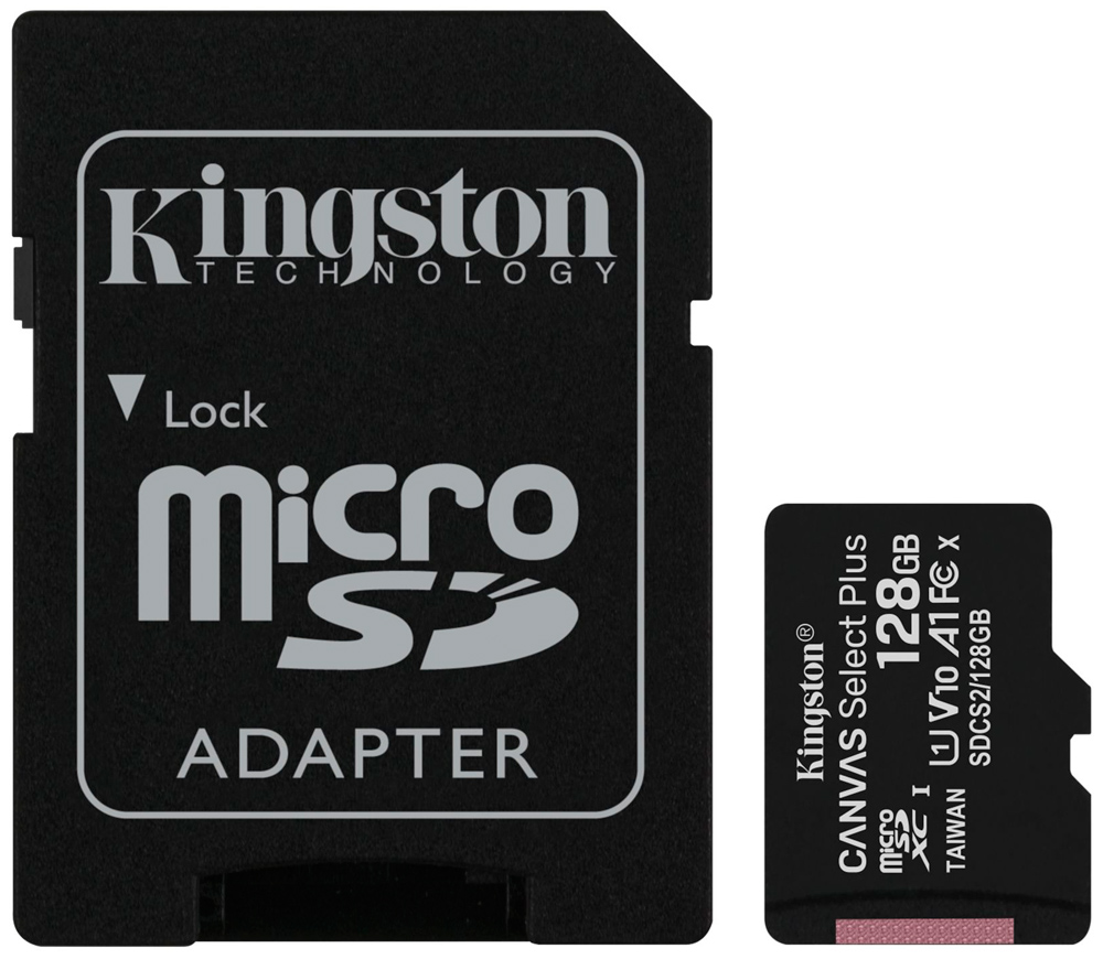 Kingston Canvas Select Plus 128Gb Class10 с адаптером Black