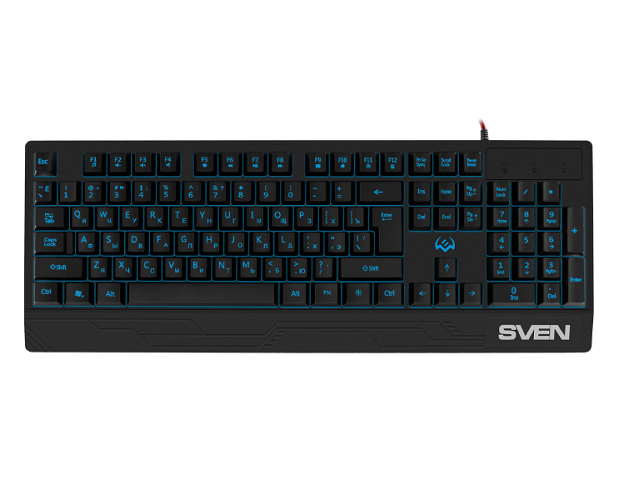 Клавиатура Sven KB-G8300 SV-019280 игровая 104 кл, ПО, RGB-подсветка, 1.8 м, чёрная