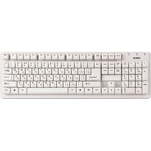 Клавиатура Sven Standard 301 SV-03100301UW белая, USB, 105 кнопок, влагоустойчивая