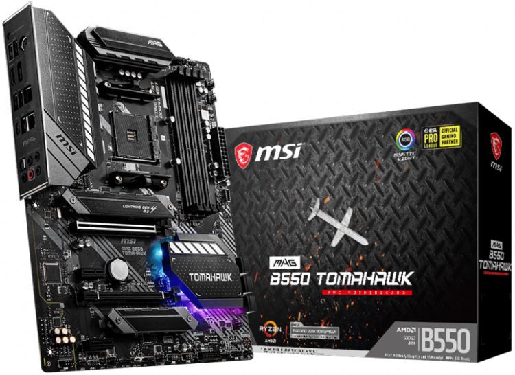 Материнская плата ATX MSI MAG B550 TOMAHAWK (AM4, AMD B550, 4*DDR4(4866), 6*SATA 6G RAID, 4*M.2 ,3*PCIE, 7.1CH, 2.5Glan, Glan, 6*USB 3.2/2*USB Type-C,