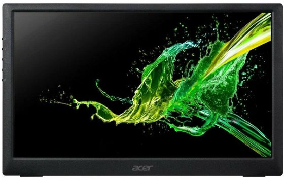 Монитор 15,6" Acer PM161QBbmiuux UM.ZP1EE.B02 black, IPS, 1920x1080, 4ms, 16:9, 250cd, 60Hz, MiniHDMI, 2*Type-C (15W), Audio Out, SPK 1Wx2, FreeSync,