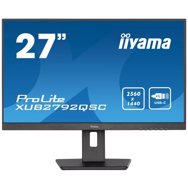 Монитор 27" Iiyama XUB2792QSC-B5 IPS, 2560x1440, 16:9, 75Hz, 350cd, 178гр/178гр, HAS, Pivot, HDMI, DP, USB, черный