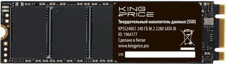 Накопитель SSD M.2 2280 KINGPRICE KPSS240G1 240GB SATA 6Gb/s 500/420MB/s MTBF 1.5M TBW 80