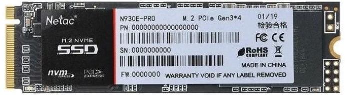 Накопитель SSD M.2 2280 Netac NT01N930E-256G-E4X N930E Pro 256GB PCIe Gen3*4 NVMe 3D TLC 2130/1720MB/s