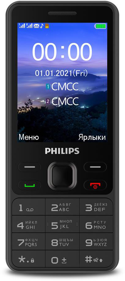 Philips Телефон Philips Xenium E185 Черный