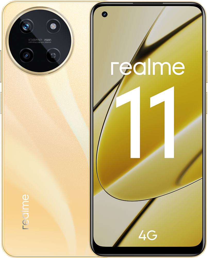 Смартфон Realme RMX3636 11 256Gb 8Gb золотой моноблок 3G 4G 2Sim 6.43&quot; 2400x1080 Android 13 108Mpix 802.11 a/b/g/n/ac/ax NFC GPS GSM900/1800 GSM1