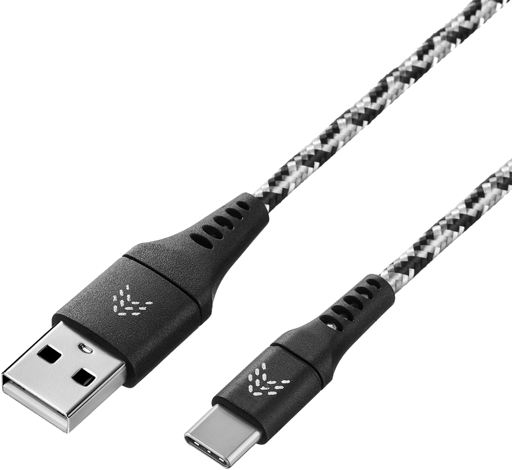 Rocket Contact USB-A - USB-C 1м оплётка нейлон Черно-белый