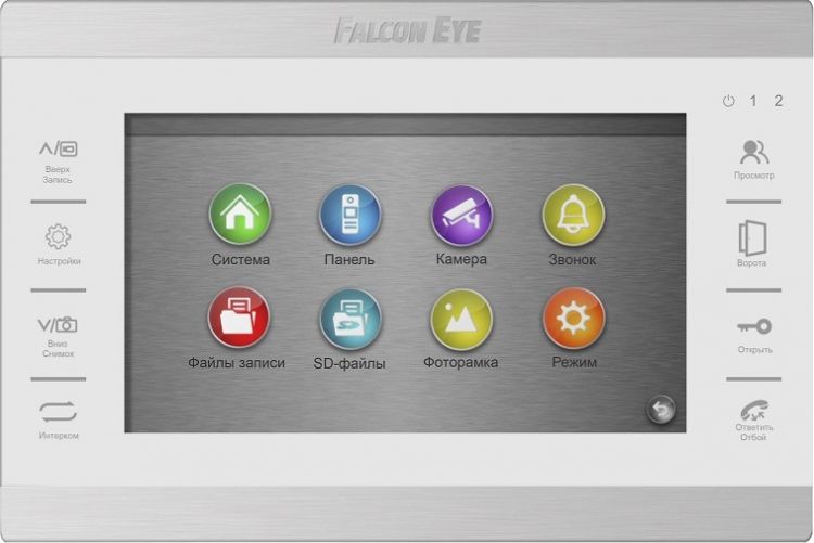 Видеодомофон Falcon Eye FE-70 ATLAS HD цветной 7" TFT LCD; сенсорные кнопки; 4-х проводной, подключение: до 2-х вызывных панелей и до 2-х видеокамер;